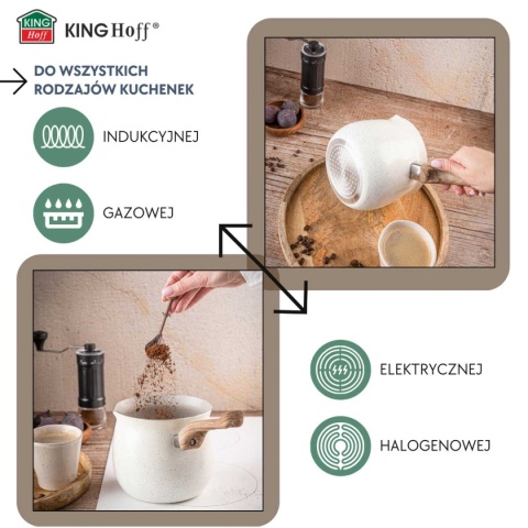 TYGIELEK MARMURKOWY DO KAWY PO TURECKU 1,8L KINGHOFF KH-1982 INDUKCJA