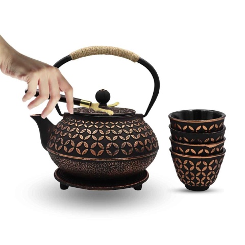 ZAPARZACZ ŻELIWNY DZBANEK 900ml Z FILTREM i FILIŻANKAMI PREZENT