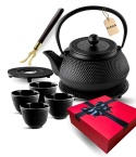 ZAPARZACZ ŻELIWNY DZBANEK CZARNY 900ml Z FILTREM i FILIŻANKAMI PREZENT