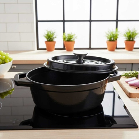 EMALIOWANA BRYTFANNA ŻELIWNA FORMA DO CHLEBA 2,85L HAGE CZARNA