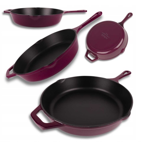 EMALIOWANA PATELNIA ŻELIWNA 26cm HAGE EGGPLANT