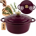 EMALIOWANY GARNEK ŻELIWNY 26cm 5L HAGE EGGPLANT
