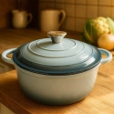 EMALIOWANY GARNEK ŻELIWNY 26cm 5L HAGE SEA SALT