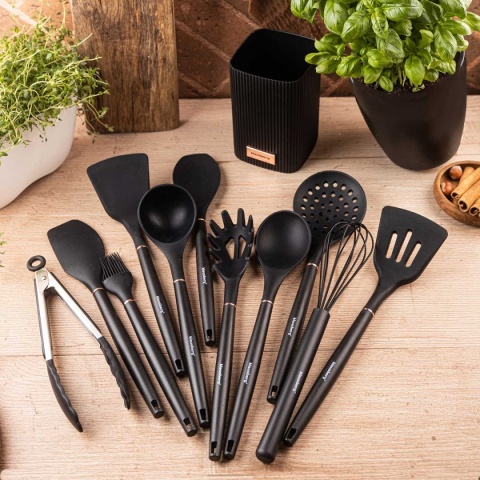 ZESTAW 12 SILIKONOWYCH PRZYBORÓW KUCHENNYCH W STOJAKU KLAUSBERG KB-9011