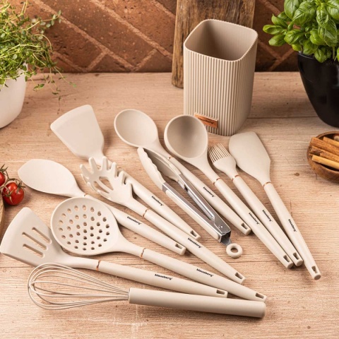 ZESTAW 12 SILIKONOWYCH PRZYBORÓW KUCHENNYCH W STOJAKU KLAUSBERG KB-9012