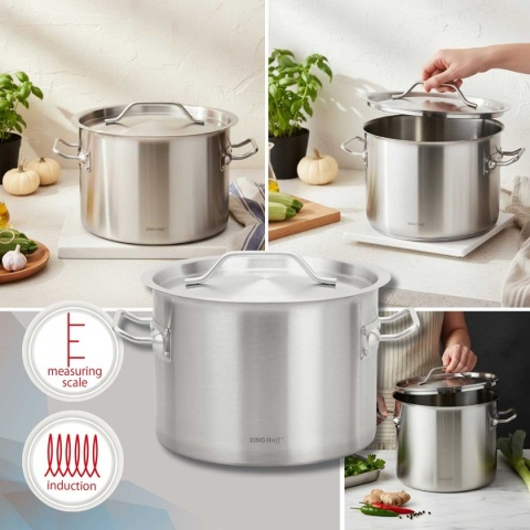 GARNEK GASTRONOMICZNY Z POKRYWĄ STALOWĄ Ø25cm 9L KINGHOFF KH-2021
