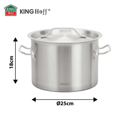 GARNEK GASTRONOMICZNY Z POKRYWĄ STALOWĄ Ø25cm 9L KINGHOFF KH-2021