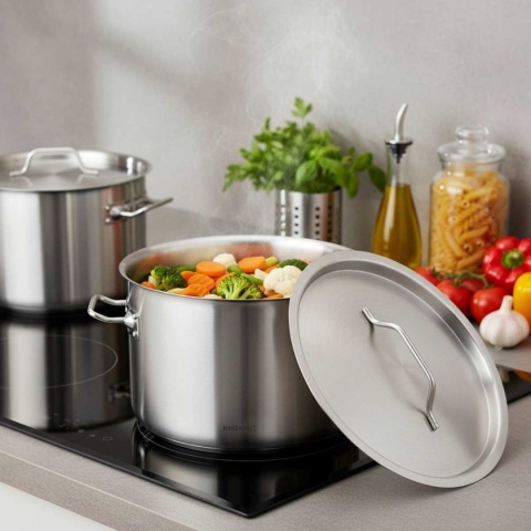 GARNEK GASTRONOMICZNY Z POKRYWĄ STALOWĄ Ø25cm 9L KINGHOFF KH-2021