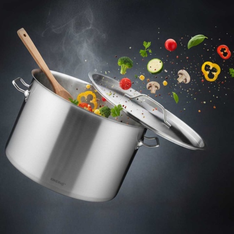 GARNEK GASTRONOMICZNY Z POKRYWĄ STALOWĄ Ø55cm 83L KINGHOFF KH-2029