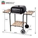 GRILL WĘGLOWY NA KÓŁKACH Z PÓŁKAMI KINGHOFF KH-2034