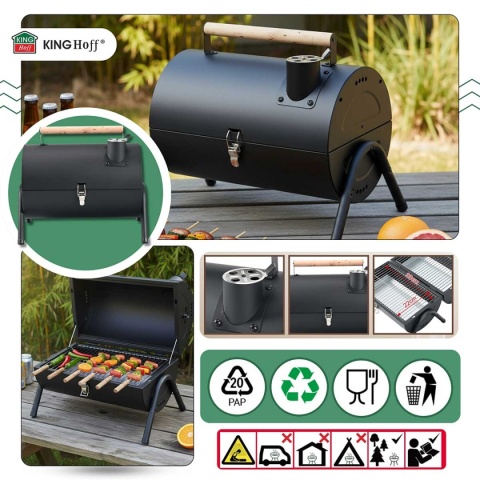 GRILL WĘGLOWY PRZENOŚNY SKŁADANY KINGHOFF KH-2032