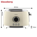 TOSTER OPIEKACZ NA 2 KROMKI WYŚWIETLACZ LED KLAUSBERG KB-9025 RETRO