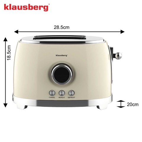 TOSTER OPIEKACZ NA 2 KROMKI WYŚWIETLACZ LED KLAUSBERG KB-9025 RETRO