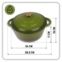 EMALIOWANY GARNEK ŻELIWNY 24cm 4L HAGE OLIWKOWY