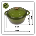 EMALIOWANY GARNEK ŻELIWNY 26cm 5L HAGE OLIWKOWY