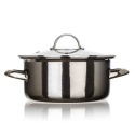 GARNEK EMALIOWANY 22cm 3,7L Z POKRYWĄ BANQUET METALLIC BLACK