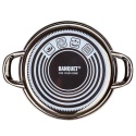 GARNEK EMALIOWANY 22cm 3,7L Z POKRYWĄ BANQUET METALLIC BLACK