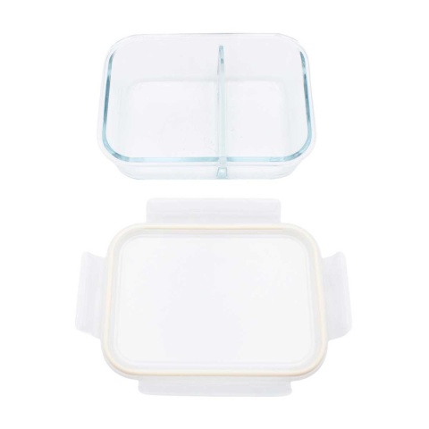 SZKLANY POJEMNIK 1000ml LUNCH BOX Z PRZEGRODĄ SZCZELNY 5623