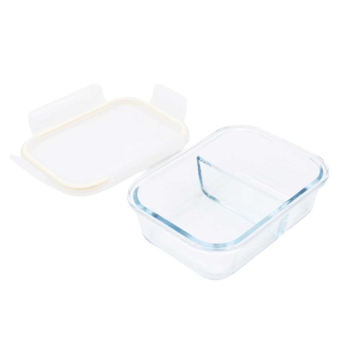 SZKLANY POJEMNIK 600ml LUNCH BOX Z PRZEGRODĄ SZCZELNY 5622