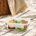 SZKLANY POJEMNIK 600ml LUNCH BOX Z PRZEGRODĄ SZCZELNY 5622