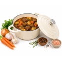 EMALIOWANY GARNEK ŻELIWNY 24cm 4,2L KREMOWY 7765