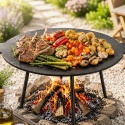 OKRĄGŁA ŻELIWNA PŁYTA GRILLOWA Ø 45cm NA NÓŻKACH DO OGNISKA