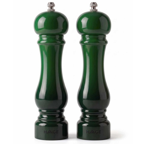 ZESTAW RĘCZNYCH MŁYNKÓW DO PIEPRZU I SOLI 22cm HAGE GREEN