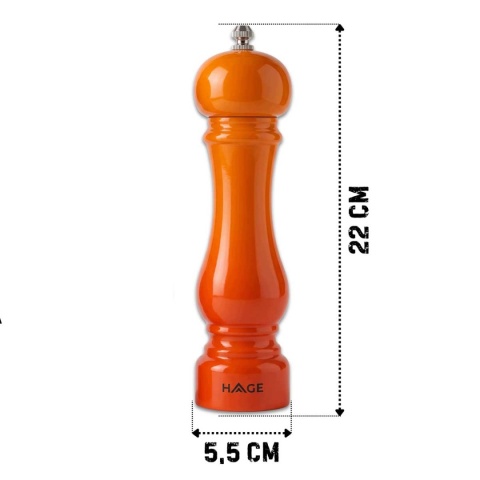 ZESTAW RĘCZNYCH MŁYNKÓW DO PIEPRZU I SOLI 22cm HAGE ORANGE