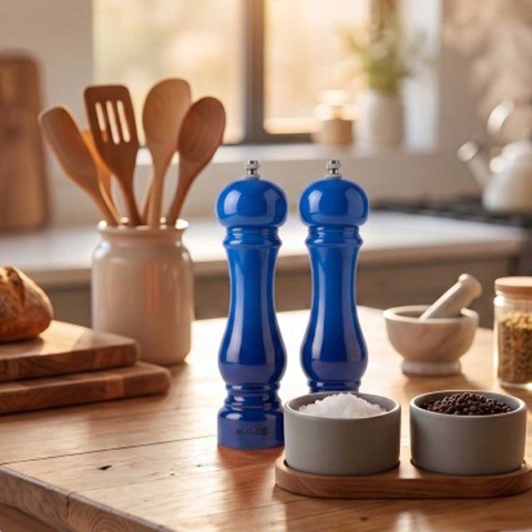 ZESTAW RĘCZNYCH MŁYNKÓW DO PIEPRZU I SOLI 22cm HAGE BLUE