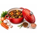EMALIOWANY GARNEK ŻELIWNY 26cm 4,8L CZERWONY 7709