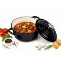 EMALIOWANY GARNEK ŻELIWNY 24cm 4,2L CZARNY 7758