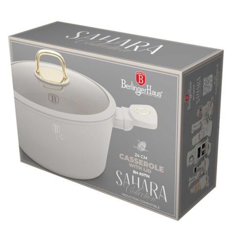 GARNEK TYTANOWY Z POKRYWĄ 24cm BERLINGER HAUS BH-8071 SAHARA