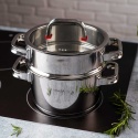 GARNEK STALOWY NA PARĘ 24cm 3 ELEMENTOWY VCASA VC-90107 SIERRA