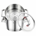 GARNEK STALOWY NA PARĘ 24cm 3 ELEMENTOWY VCASA VC-90107 SIERRA