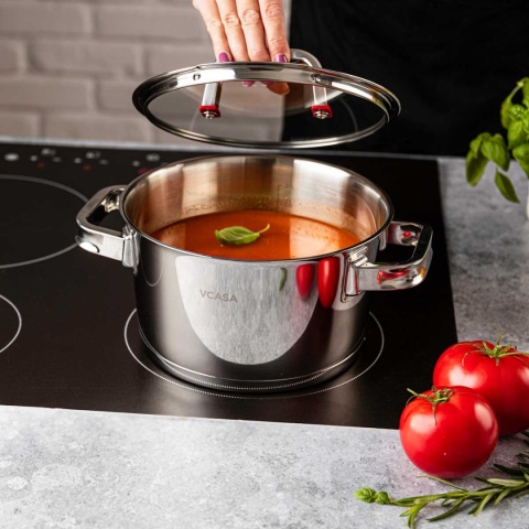 GARNEK STALOWY Z POKRYWĄ 20cm 3.2L VCASA VC-90104 SIERRA
