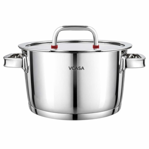 GARNEK STALOWY Z POKRYWĄ 24cm 5.2L VCASA VC-90105 SIERRA