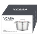 GARNEK STALOWY Z POKRYWĄ 24cm 5.2L VCASA VC-90105 SIERRA