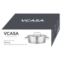 GARNEK STALOWY NISKI Z POKRYWĄ 24cm 2.7L VCASA VC-90106 SIERRA