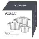 ZESTAW GARNKÓW STALOWYCH 16/20/24cm 6 ELEMENTÓW VCASA VC-90108 SIERRA