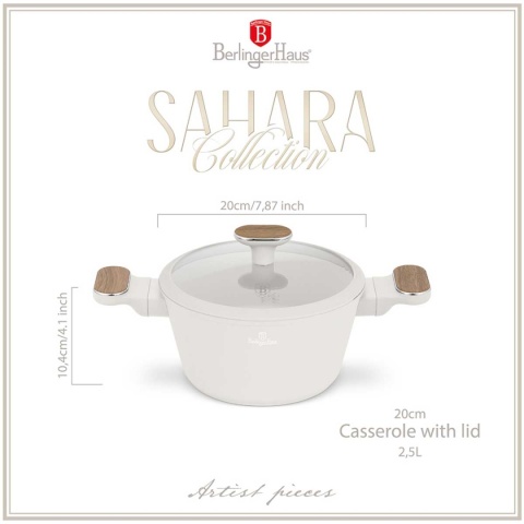 GARNEK TYTANOWY Z POKRYWĄ 20cm BERLINGER HAUS BH-8319 SAHARA NORDIC