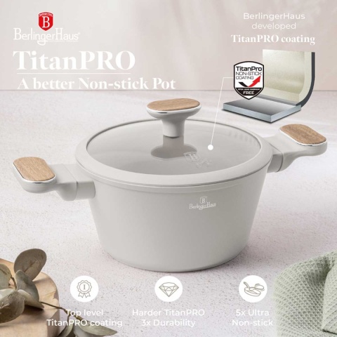 GARNEK TYTANOWY Z POKRYWĄ 20cm BERLINGER HAUS BH-8319 SAHARA NORDIC