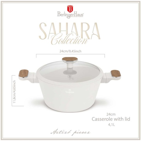 GARNEK TYTANOWY Z POKRYWĄ 24cm BERLINGER HAUS BH-8320 SAHARA NORDIC