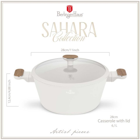GARNEK TYTANOWY Z POKRYWĄ 28cm BERLINGER HAUS BH-8321 SAHARA NORDIC