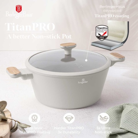 GARNEK TYTANOWY Z POKRYWĄ 28cm BERLINGER HAUS BH-8321 SAHARA NORDIC