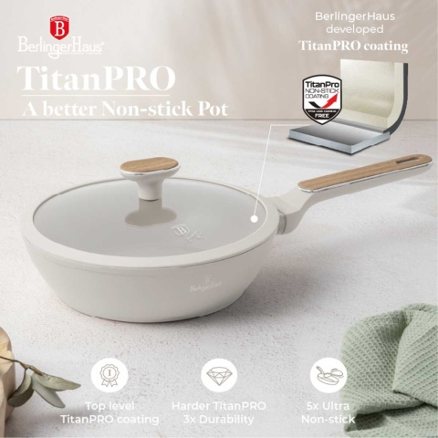 GŁĘBOKA PATELNIA TYTANOWA 24cm BERLINGER HAUS BH-8314 SAHARA NORDIC