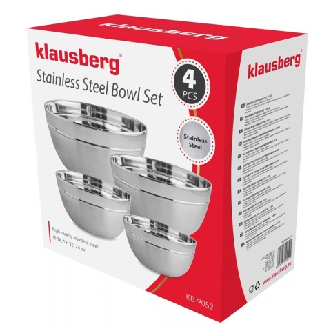 KOMPLET STALOWYCH MISEK KUCHENNYCH 16/20/22 cm KLAUSBERG KB-9053