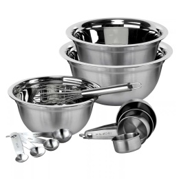 KOMPLET STALOWYCH MISEK KUCHENNYCH 18/22/26 cm MIARKI KINGHOFF KH-2076