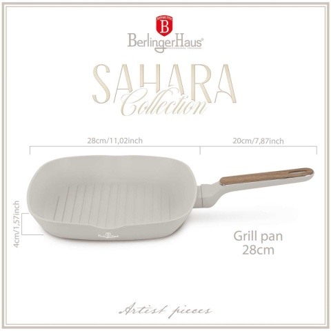 PATELNIA GRILLOWA TYTANOWA 28cm BERLINGER HAUS BH-8316 SAHARA NORDIC