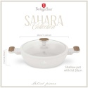 PŁASKI GARNEK TYTANOWY Z POKRYWĄ 28cm BERLINGER HAUS BH-8318 SAHARA NORDIC