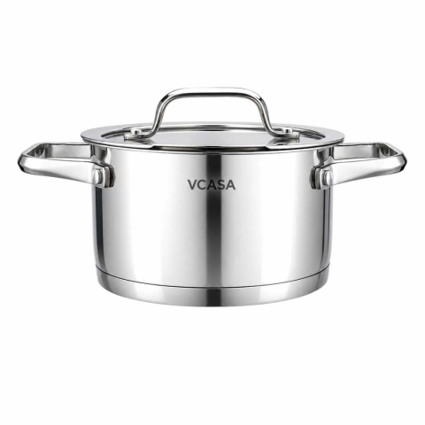 GARNEK STALOWY Z POKRYWĄ 16cm 1,8L VCASA VC-901112 AMARA